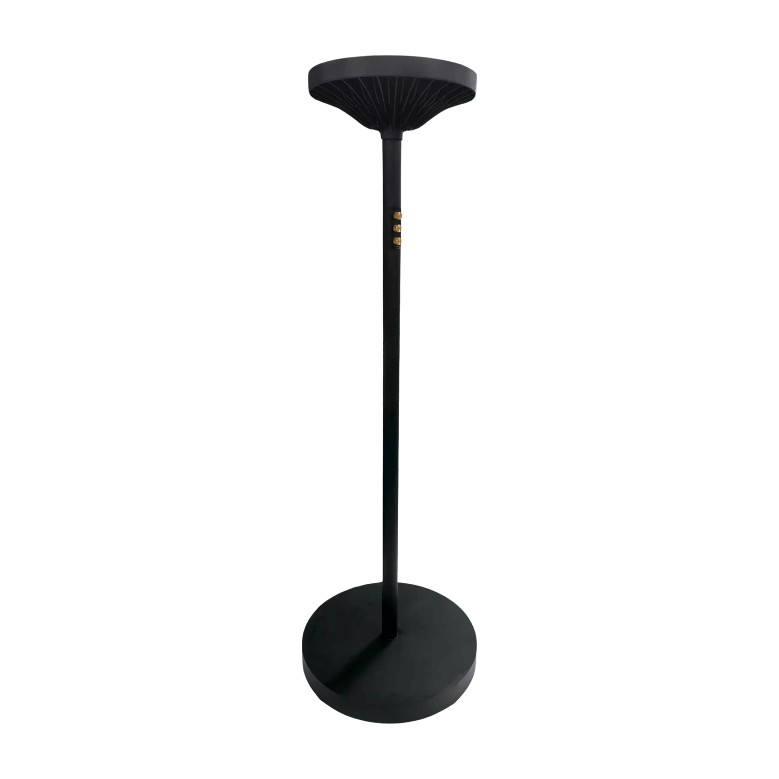 Black Chroma Skylight floor lamp with a circular uplight head and round base