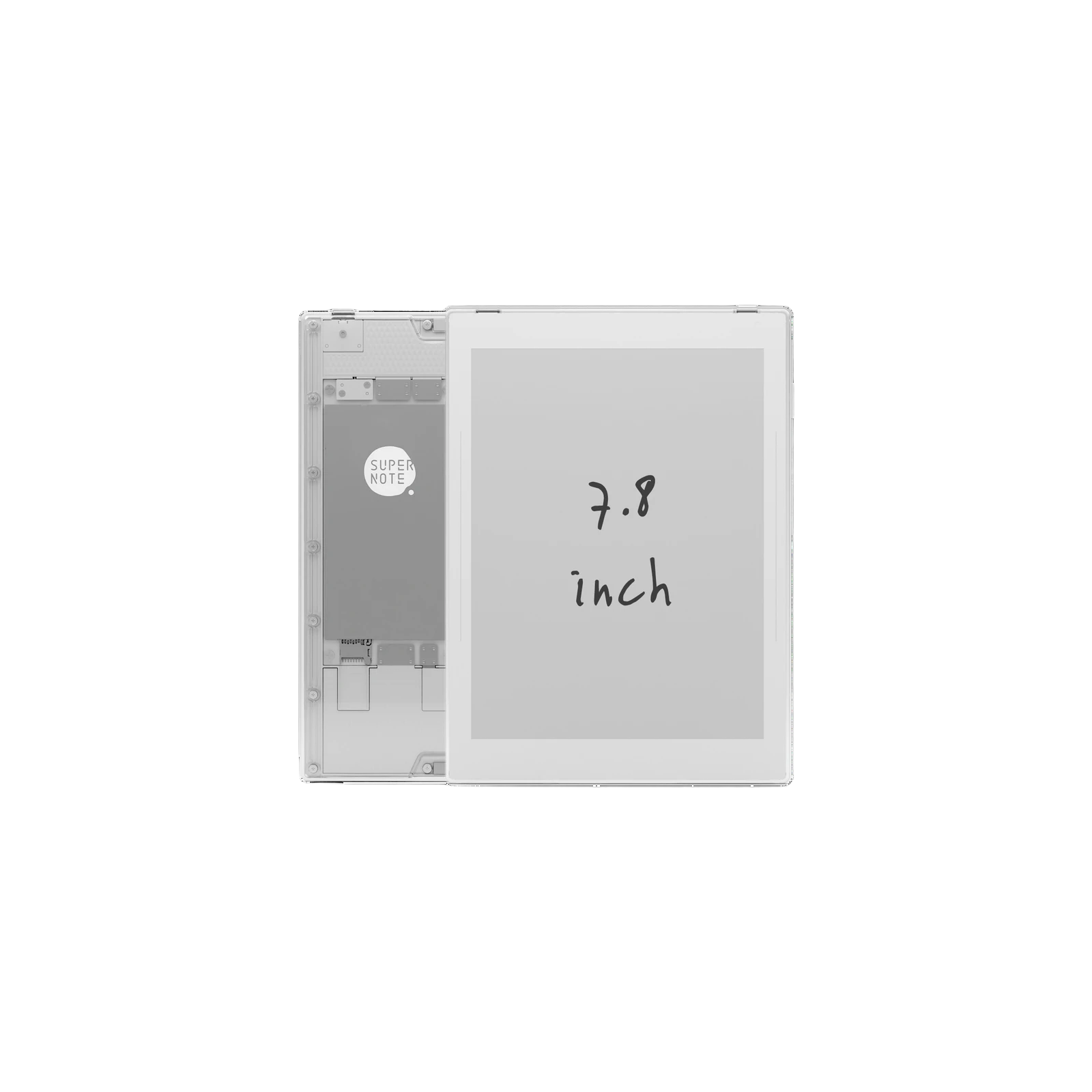 White and transparent-backed Supernote Nomad electronic notebooks